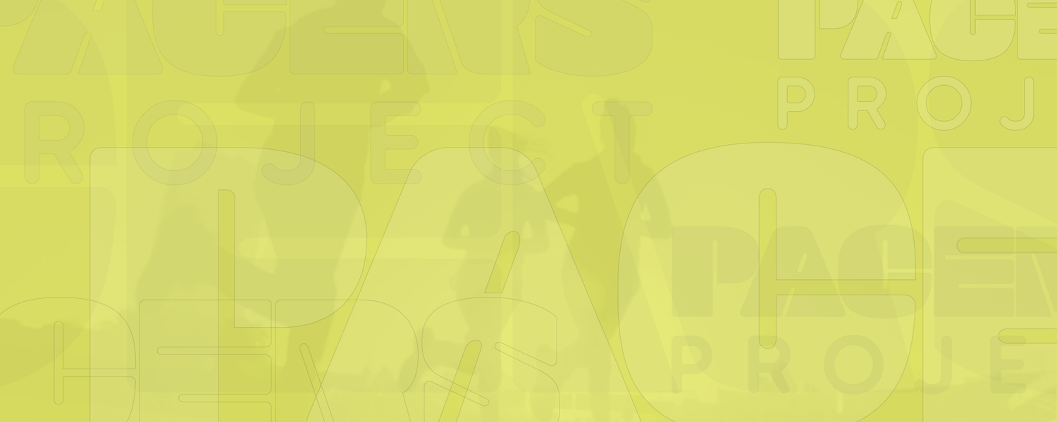 For the Run Pacers Project Logo stacked in different sizes with a silhouette of runners