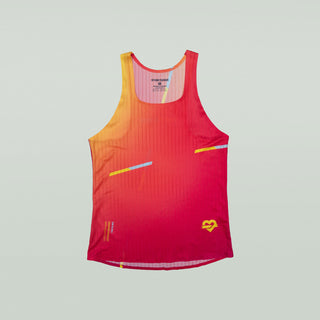 Gradient tank top with colorful red design